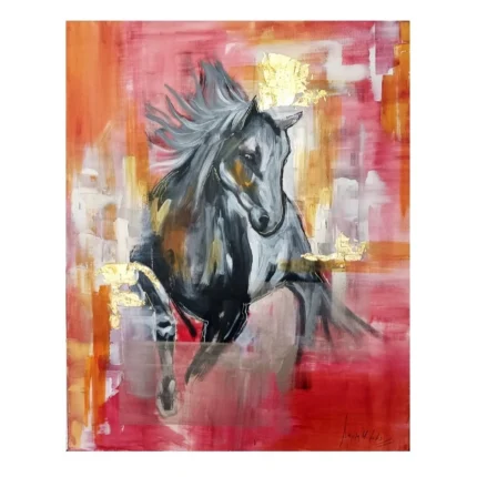 Caballo negro 70x100 cm