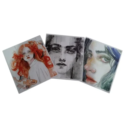 Set de 3 postales de cuadros mujer 1