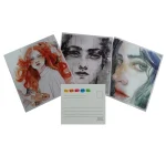 Set de 3 postales de cuadros mujer N°1 - Imagen 2