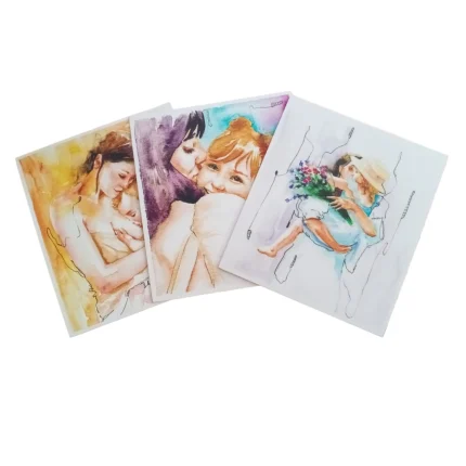 Set de 3 postales de cuadros mujer 3
